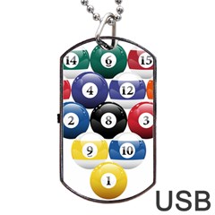 Racked Billiard Pool Balls Dog Tag Usb Flash (one Side) by Ket1n9