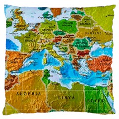 World Map Large Cushion Case (one Side) by Ket1n9