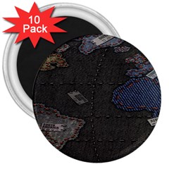 World Map 3  Magnets (10 Pack)  by Ket1n9