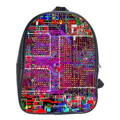 Technology Circuit Board Layout Pattern School Bag (xl) by Ket1n9