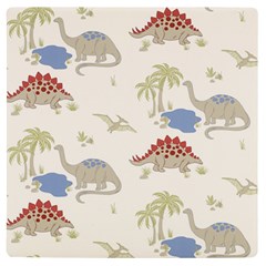 Dinosaur Art Pattern Uv Print Square Tile Coaster  by Ket1n9