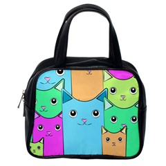 Cat Animals Cartoon Pattern Classic Handbag (one Side) by Cendanart