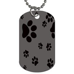 Dog Foodprint Paw Prints Seamless Background And Pattern Dog Tag (one Side) by Ket1n9