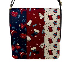 Flat Design Christmas Pattern Collection Art Flap Closure Messenger Bag (l) by Ket1n9