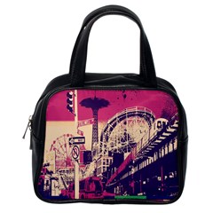 Pink City Retro Vintage Futurism Art Classic Handbag (one Side) by Ket1n9