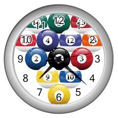 Racked Billiard Pool Balls Wall Clock (silver) by Ket1n9