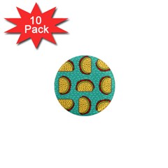 Taco Drawing Background Mexican Fast Food Pattern 1  Mini Magnet (10 Pack)  by Ket1n9