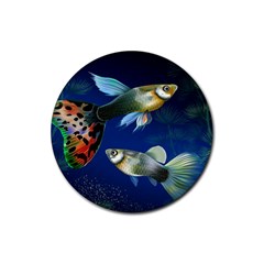 Marine Fishes Rubber Round Coaster (4 Pack) by Ket1n9