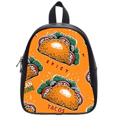 Seamless Pattern With Taco School Bag (small) by Ket1n9