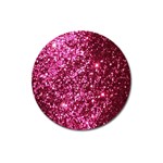 Pink Glitter Magnet 3  (Round) Front