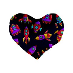 Space Patterns Standard 16  Premium Heart Shape Cushions by Hannah976