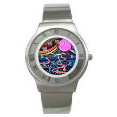 Grateful Dead Wallpaper Stainless Steel Watch by Cendanart