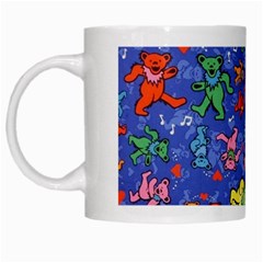 Grateful Dead Bears Pattern White Mug by Cendanart