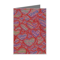 Love Hearts Valentines Connection Mini Greeting Card by Paksenen