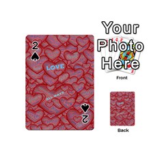 Love Hearts Valentine Red Symbol Playing Cards 54 Designs (mini) by Paksenen