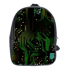 Circuits Circuit Board Green Technology School Bag (xl) by Ndabl3x