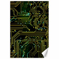 Circuits Circuit Board Yelow Canvas 20  X 30  by Ndabl3x