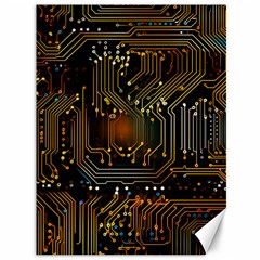 Circuits Circuit Board Orange Technology Canvas 36  X 48  by Ndabl3x