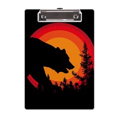 Forest Bear Silhouette Sunset A5 Acrylic Clipboard by Cendanart