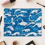 Storm Waves Seamless Pattern Raging Ocean Water Sea Wave Vintage Japanese Storms Print Illustration Cosmetic Bag (XL) Front