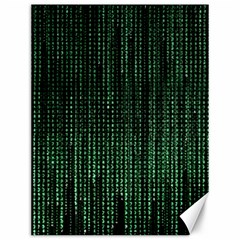 Green Matrix Code Illustration Digital Art Portrait Display Canvas 12  X 16  by Cendanart