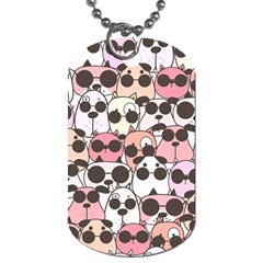 Cute Dog Seamless Pattern Background Dog Tag (two Sides) by Grandong