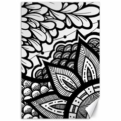 Flower Mandala Pattern Doodle Canvas 24  X 36  by Bedest