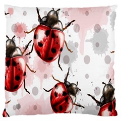 Ladybugs Pattern Texture Watercolor Large Premium Plush Fleece Cushion Case (two Sides) by Bedest