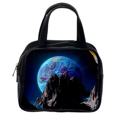 Aesthetic Psychedelic Drawings Art Acid Space Classic Handbag (one Side) by Cendanart