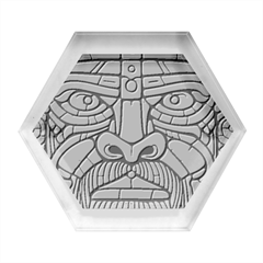 Face Skull Head Art Hexagon Wood Jewelry Box by Ndabl3x