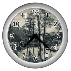 Dry Forest Landscape, Tierra Del Fuego, Argentina Wall Clock (silver) by dflcprintsclothing