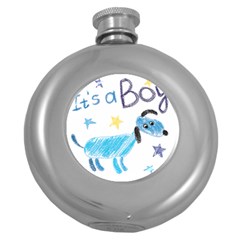 It s A Boy Round Hip Flask (5 Oz) by morgunovaart