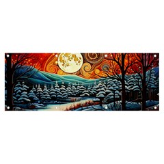 Winter Wonderland Landscape Nature Banner And Sign 8  X 3  by Bedest