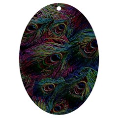 Peacock Feather Paradise Uv Print Acrylic Ornament Oval by Cendanart