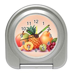 Fruit Pattern Apple Abstract Food Travel Alarm Clock by Proyonanggan