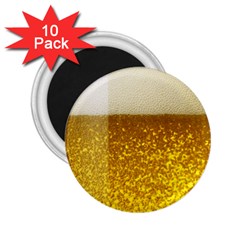 Light Beer Texture Foam Drink In A Glass 2 25  Magnets (10 Pack)  by Cemarart