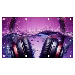 Headphones Sound Audio Music Radio Banner And Sign 7  X 4  by Hannah976