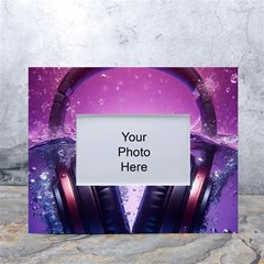 Headphones Sound Audio Music Radio White Tabletop Photo Frame 4 x6  by Hannah976