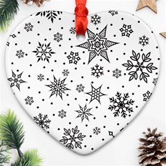 Snowflake-icon-vector-christmas-seamless-background-531ed32d02319f9f1bce1dc6587194eb Heart Ornament (two Sides) by saad11