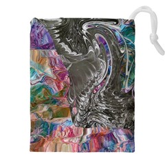 Wing On Abstract Delta Drawstring Pouch (4xl) by kaleidomarblingart