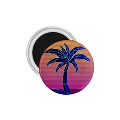 Abstract 3d Art Holiday Island Palm Tree Pink Purple Summer Sunset Water 1 75  Magnets by Cemarart