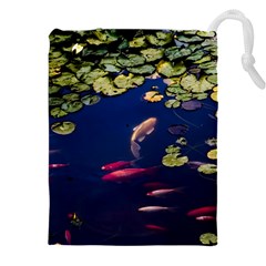 Koi Fish Carp Drawstring Pouch (4xl) by Cemarart