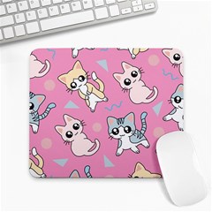 Cute Animal Little Cat Seamless Pattern Large Mousepad by Grandong