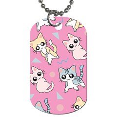 Cute Animal Little Cat Seamless Pattern Dog Tag (two Sides) by Grandong