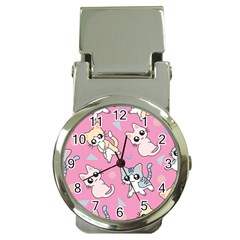 Cute Animal Little Cat Seamless Pattern Money Clip Watches by Grandong