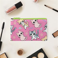 Cute Animal Little Cat Seamless Pattern Cosmetic Bag (xs) by Grandong