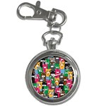 Cat Funny Colorful Pattern Key Chain Watches Front