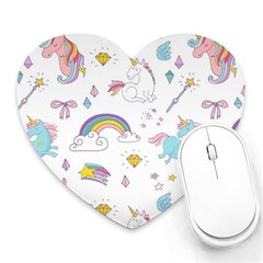 Unicorn Diamond Rainbow Shooting Star Heart Mousepad by Grandong