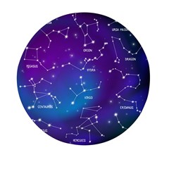 Realistic Night Sky Poster With Constellations Mini Round Pill Box by Grandong