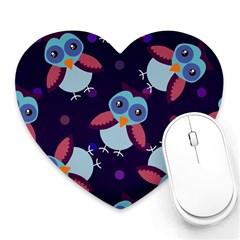 Owl Pattern Background Heart Mousepad by Grandong